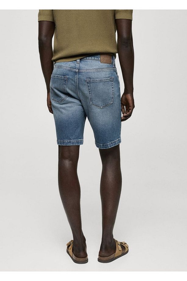 Regular fit denim bermuda şort - 4