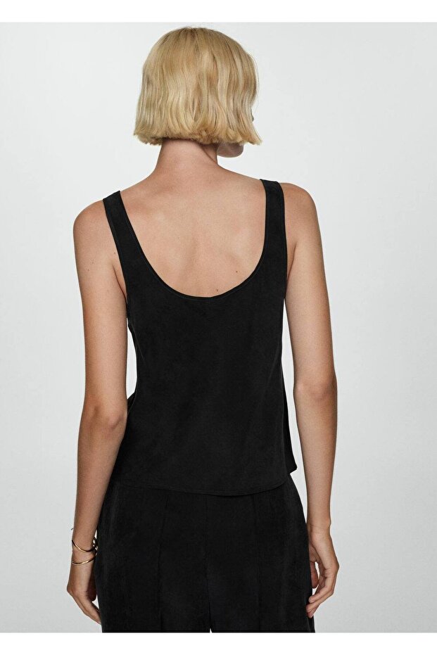 Askılı cupro bluz - 4