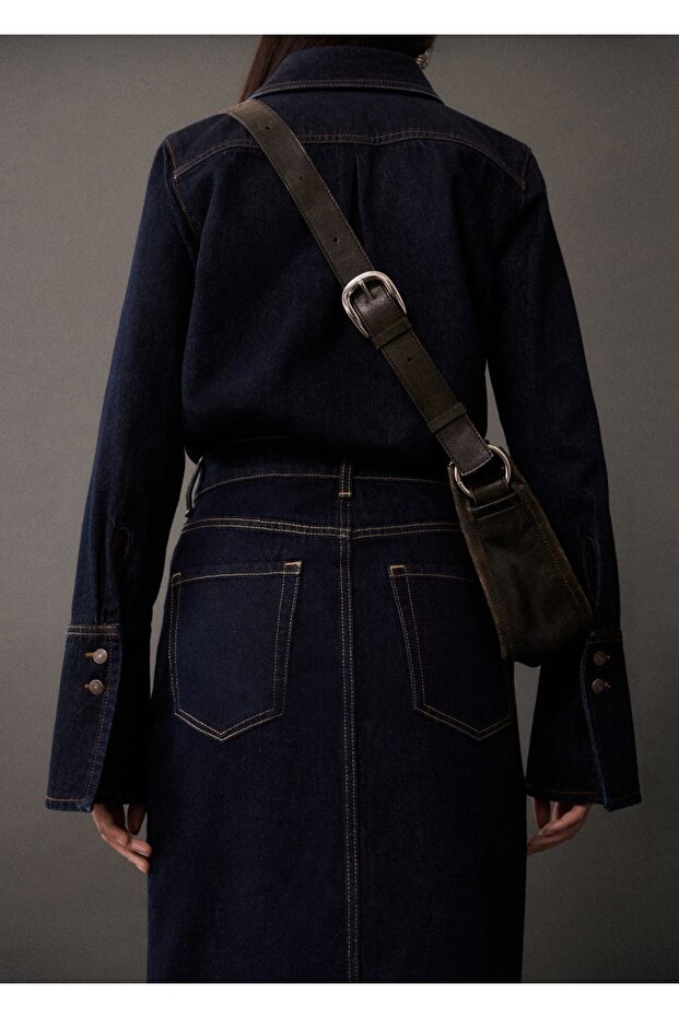 Kısa denim etek - 5