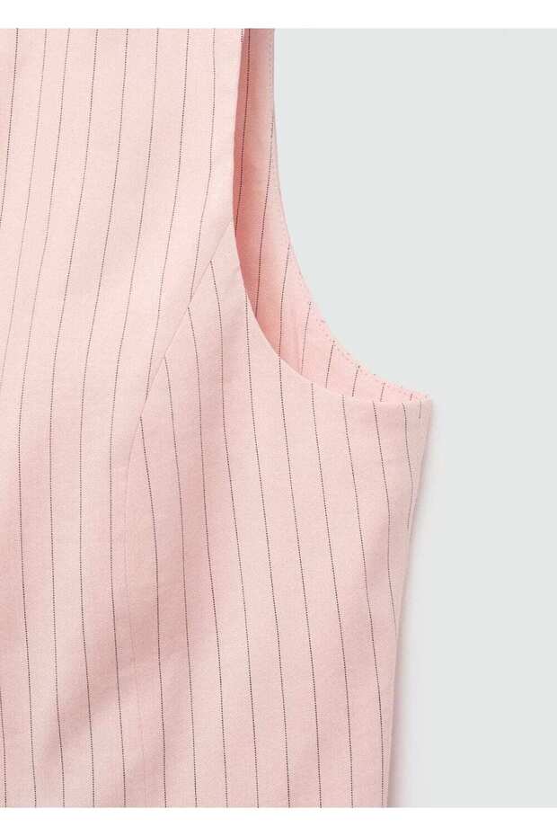 Λινό Ριγέ Γιλέκο - 5