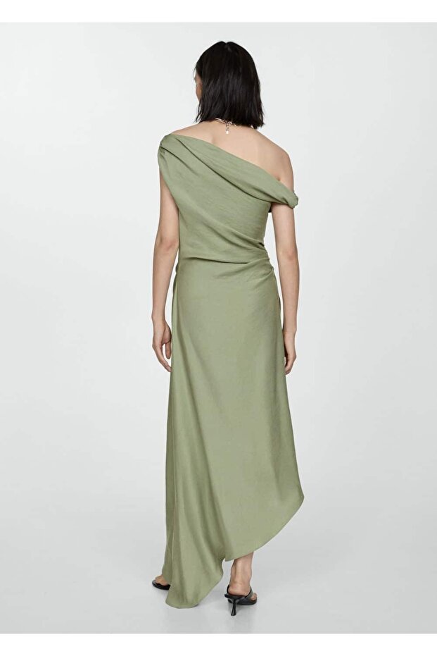 Asimetrik pilili elbise - 4