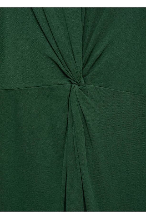Drape detaylı midi elbise - 6