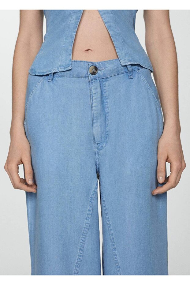 Wideleg lyocell pantolon - 5