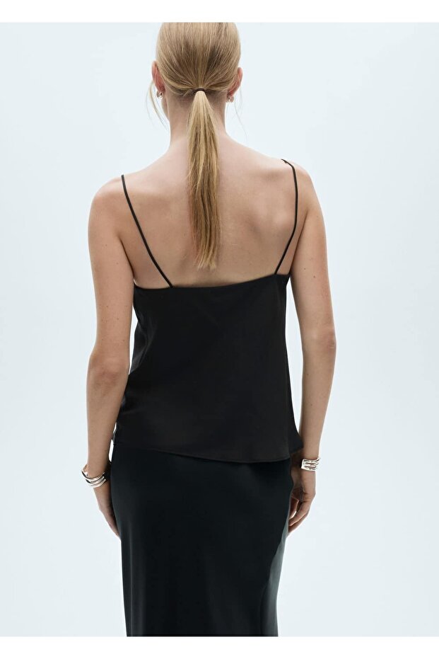 Thin Strap Satin Blouse - 4