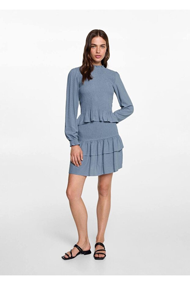 Drawstring Draped Blouse - 2