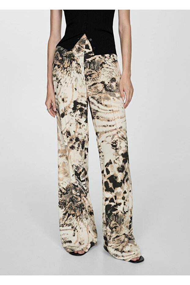 Animal Patterned Draped Pants - 1