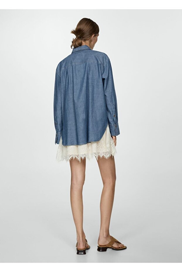 Cepli denim gömlek - 4