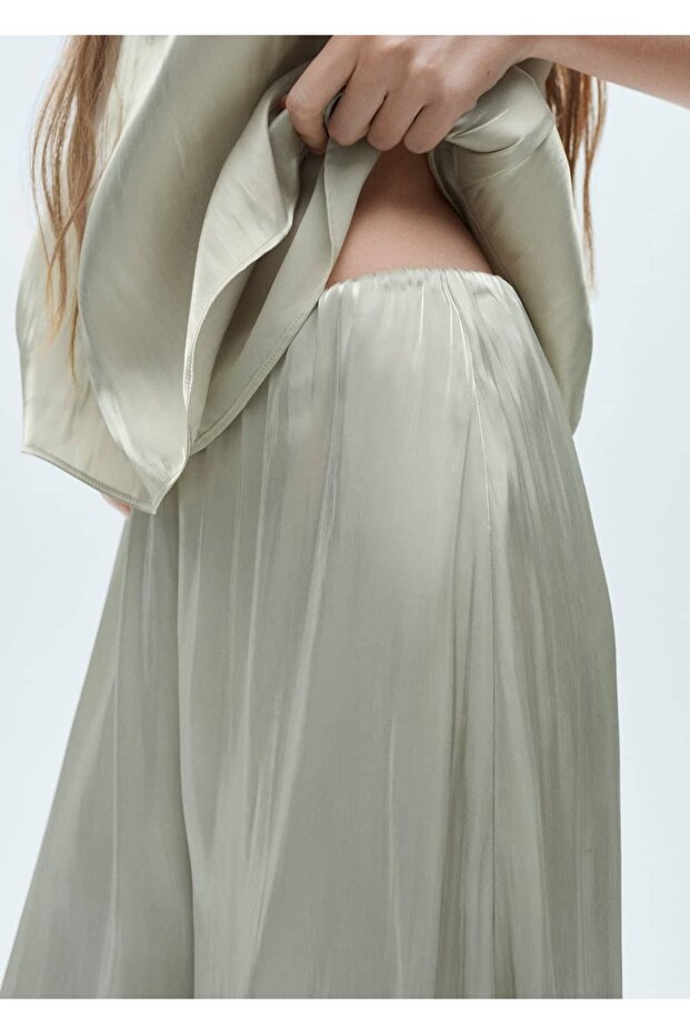 Dökümlü saten pantolon - 8