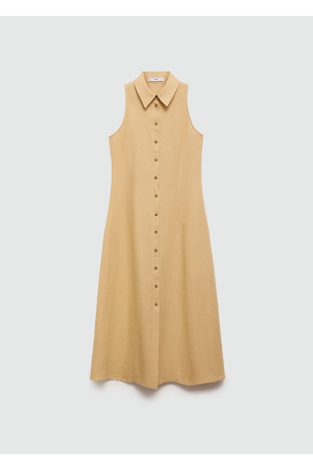 Keten gömlek elbise - 3