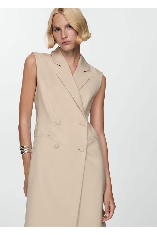 Düğmeli uzun yelek - 1