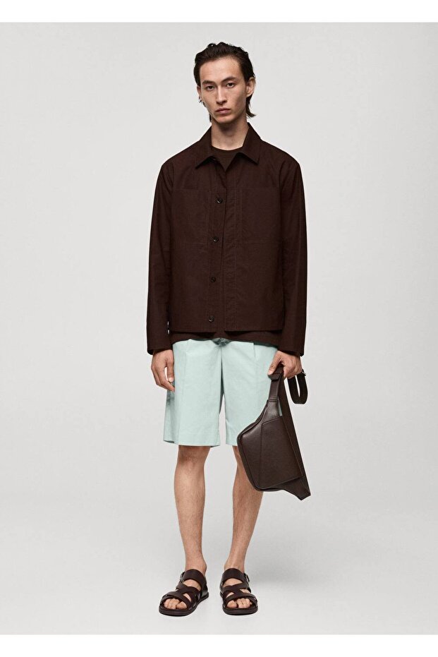 Pensli Rahat Kesim Bermuda Şort - 2