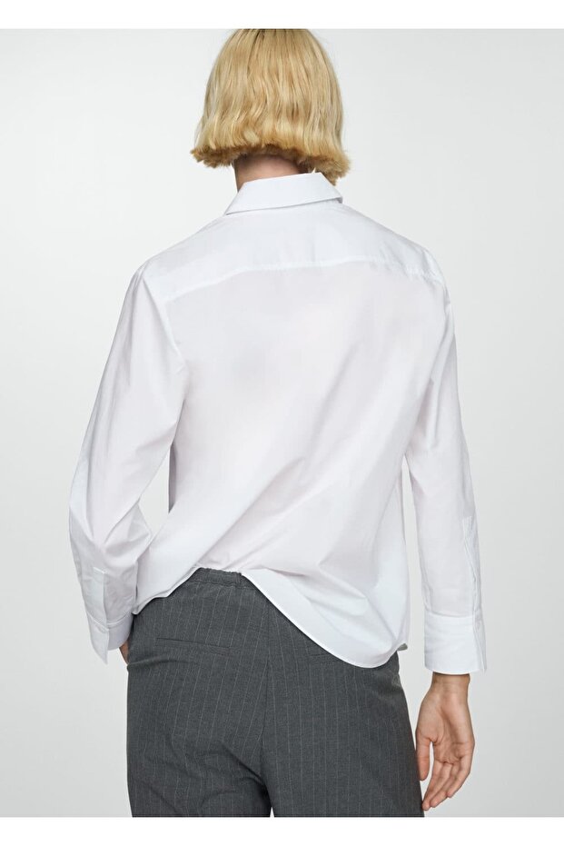 Normal pamuk lyocell karışımlı gömlek - 4