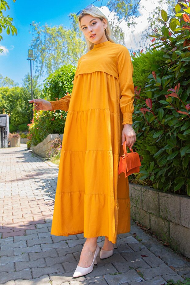 Kat Kat Elbise Hardal - 5