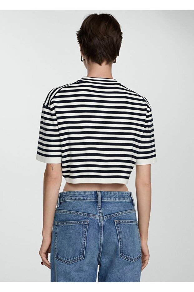 Çizgili kısa kazak - 4