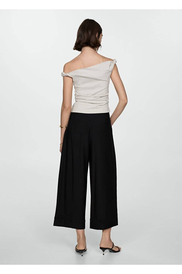 Wideleg pilili pantolon - 4