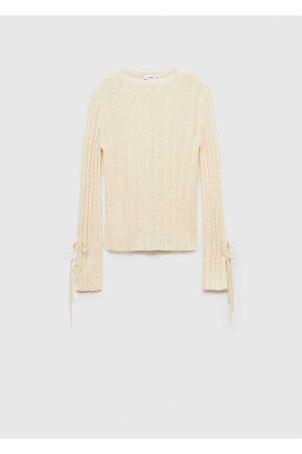 Bow Rubber Knitted Sweater - 3