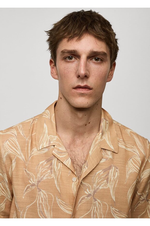 Gemustertes, drapiertes Hemd mit normaler Passform - 7