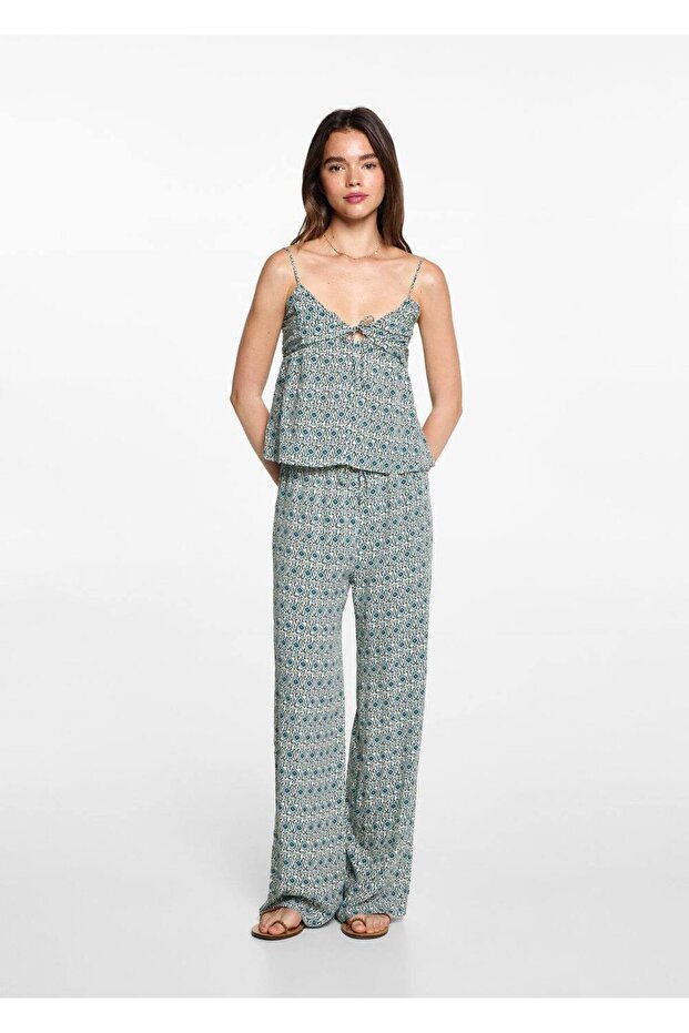 Patterned Draped Blouse - 2