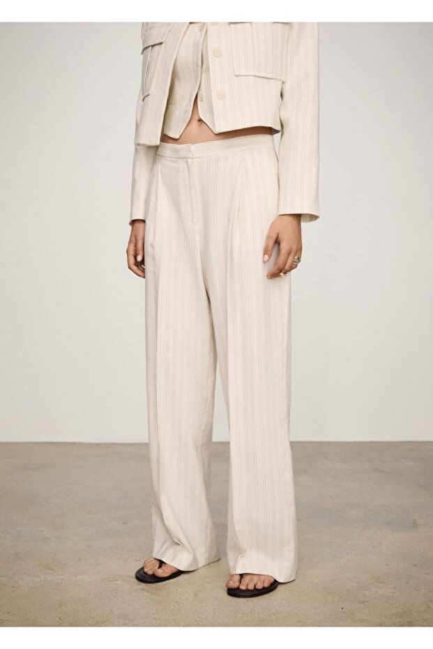 Düz çizgili pantolon - 1