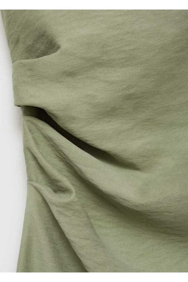 Asimetrik pilili elbise - 7