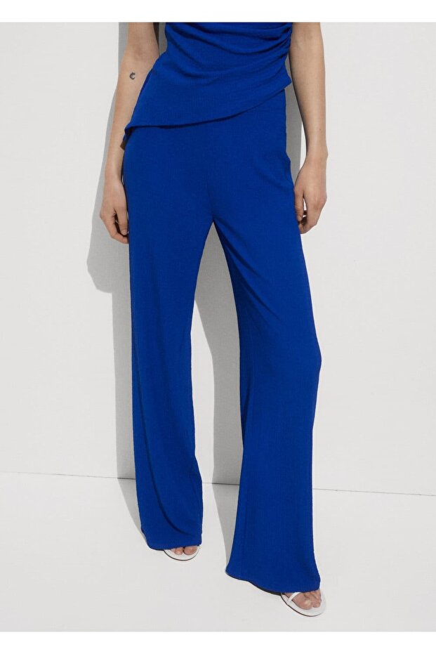 Düz kesim dökümlü pantolon - 1