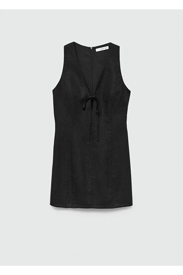 Kısa Keten Elbise - 3