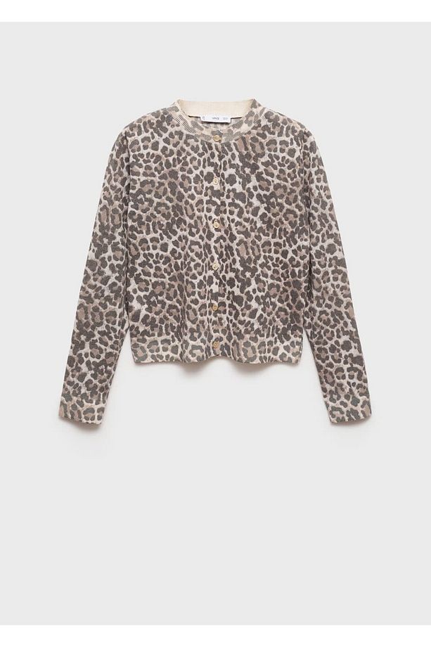 Leopar Desenli Triko Hırka - 3
