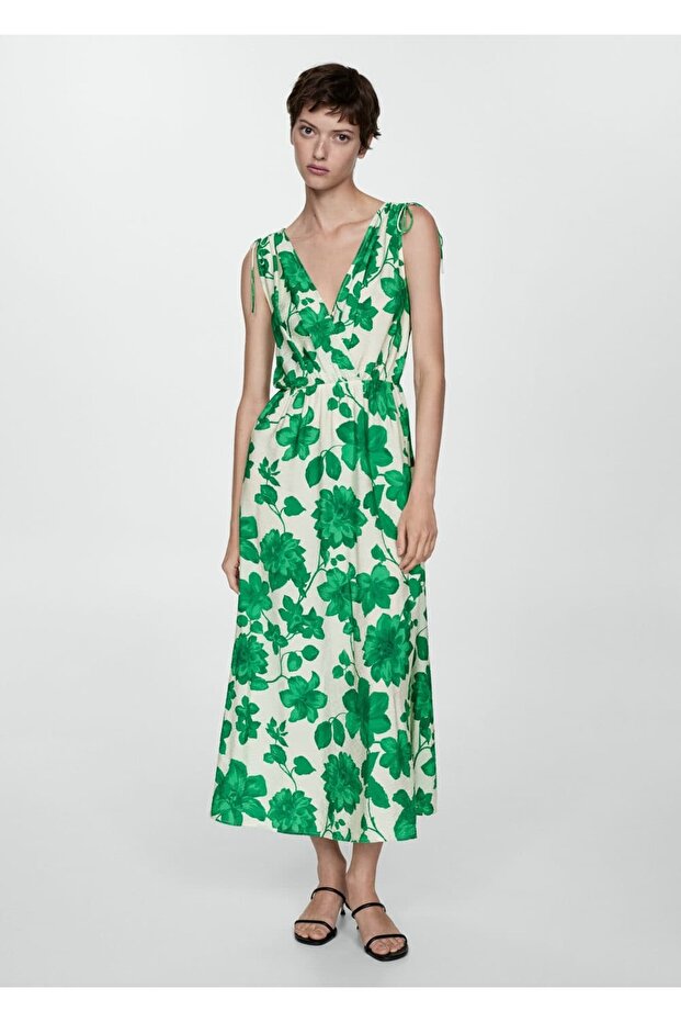 Desenli uzun elbise - 2