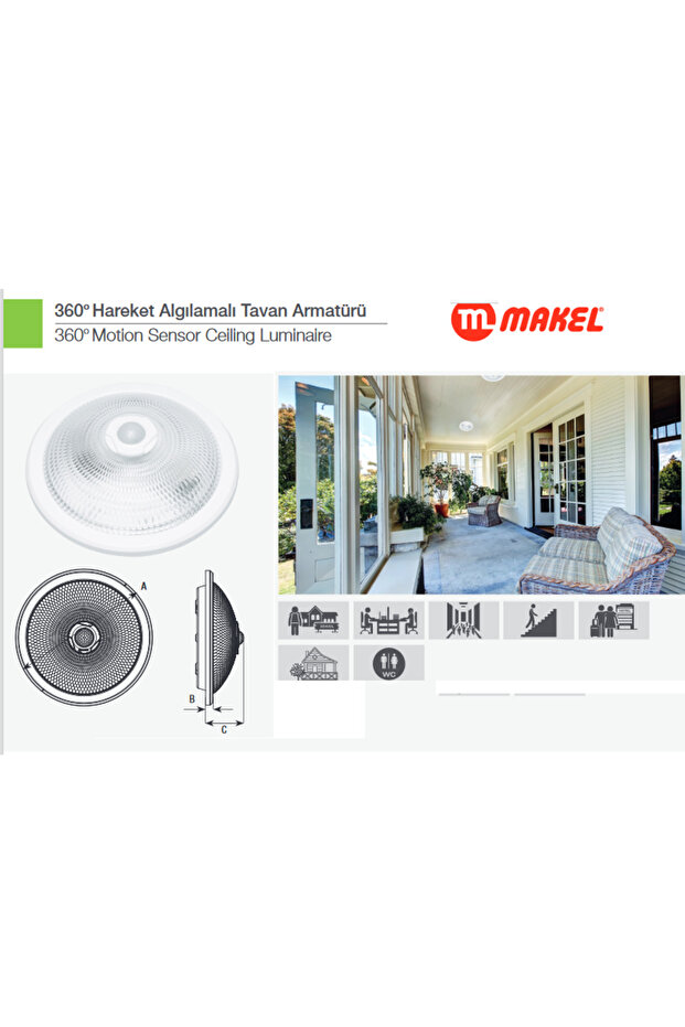 Sensörlü Tavan Armatürü AC00.0W-07001 - 2