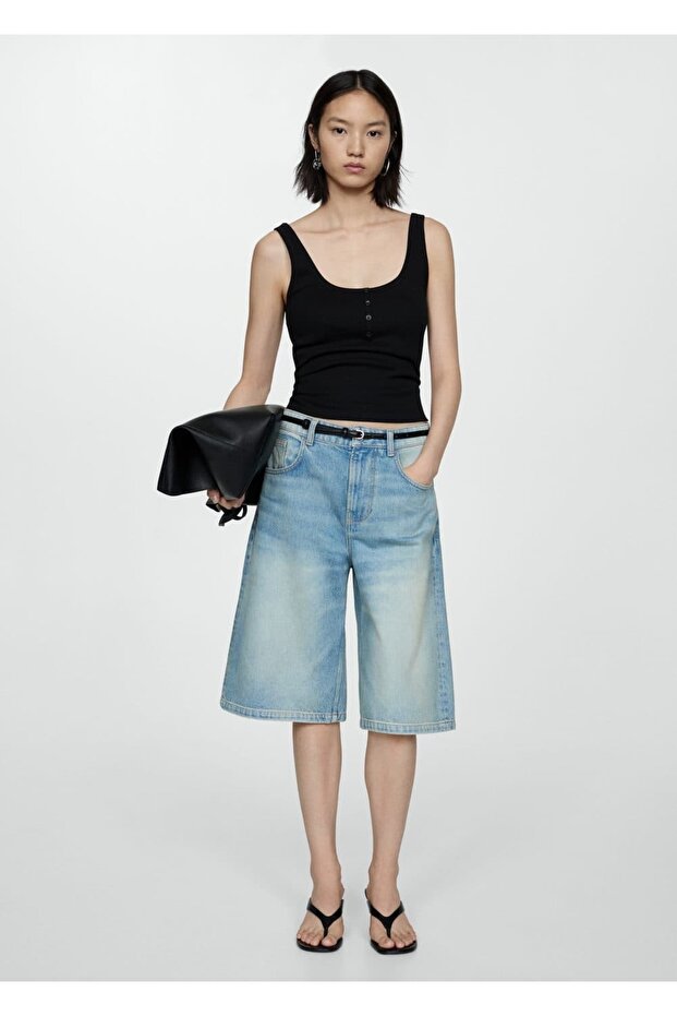 Askılı düğmeli bluz - 2