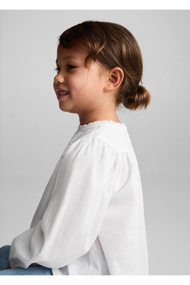 İşlemeli pamuklu bluz - 6