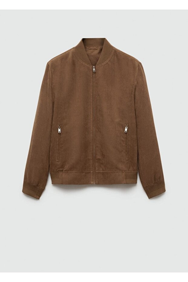 Süet görünümlü bomber ceket - 3