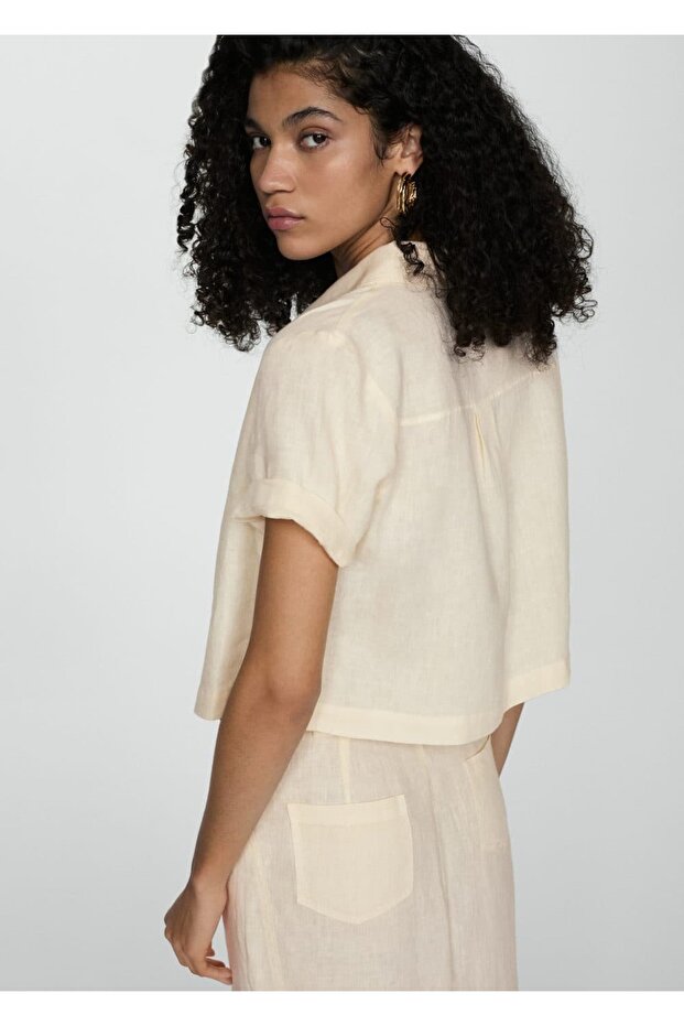 Kurzarmhemd aus Leinenmischung - 4