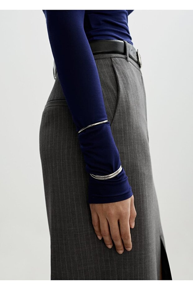 Omuzları açık tişört - 5