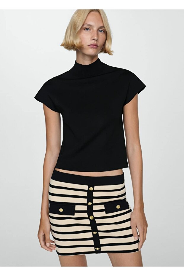 Düğmeli örgü etek - 1