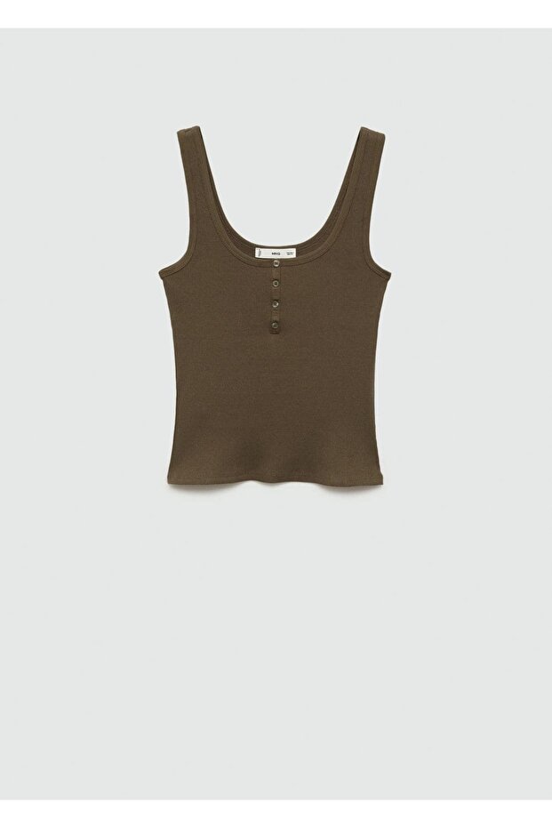 Askılı düğmeli bluz - 3