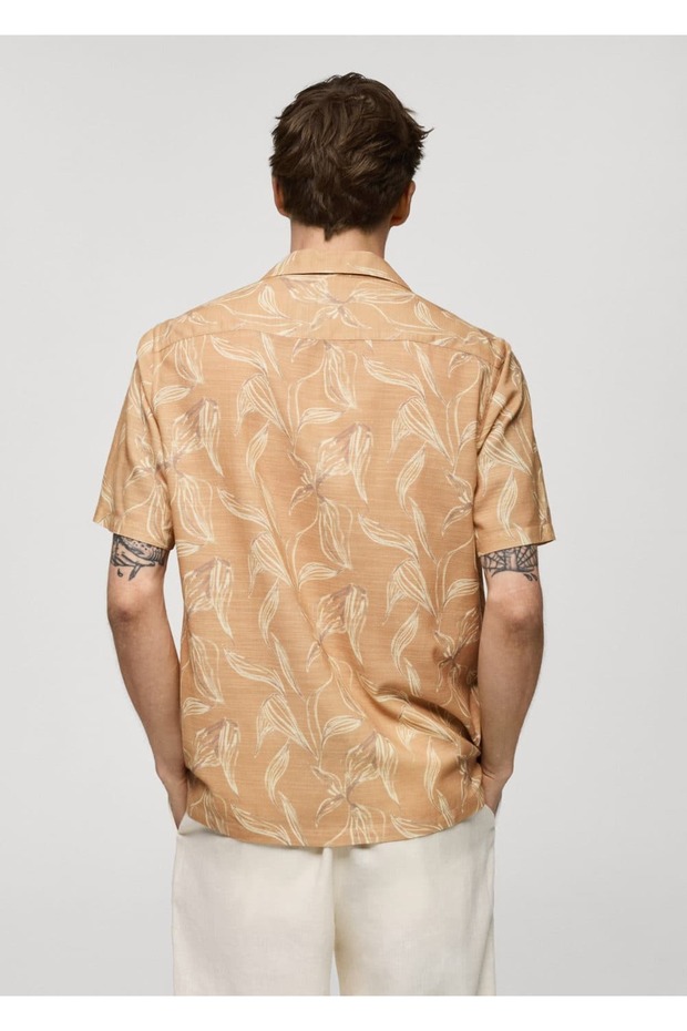 Gemustertes, drapiertes Hemd mit normaler Passform - 4