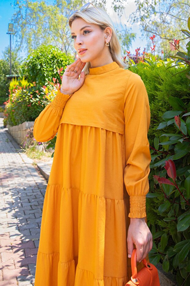 Kat Kat Elbise Hardal - 2