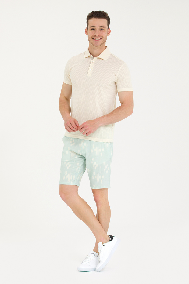 Men's Water Green Woven Shorts 50263848 -Vr083