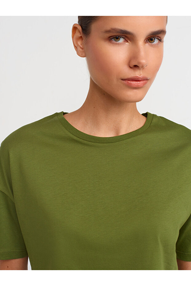 3683 Basic T-Shirt-Haki - 4