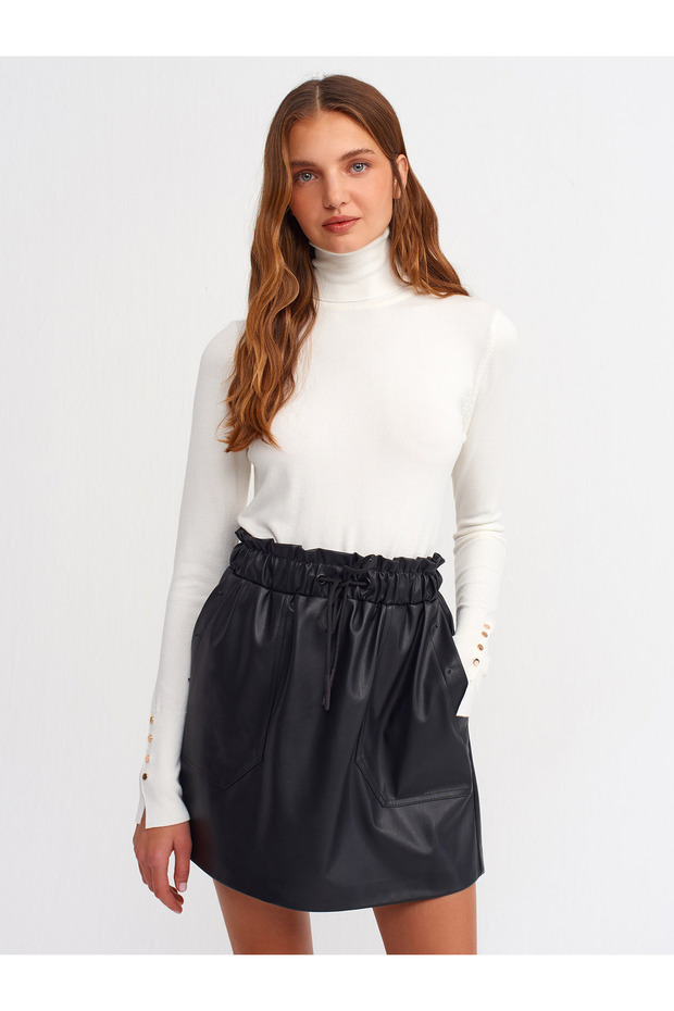 1268 Turtleneck Sleeve Drop Sweater-ecru