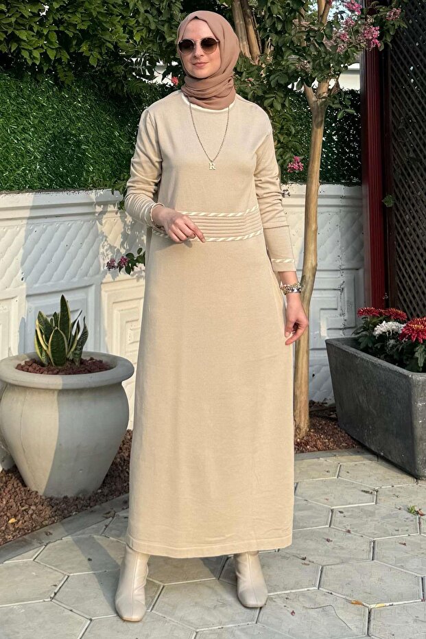 Samanyolu Taş Triko Elbise - 1