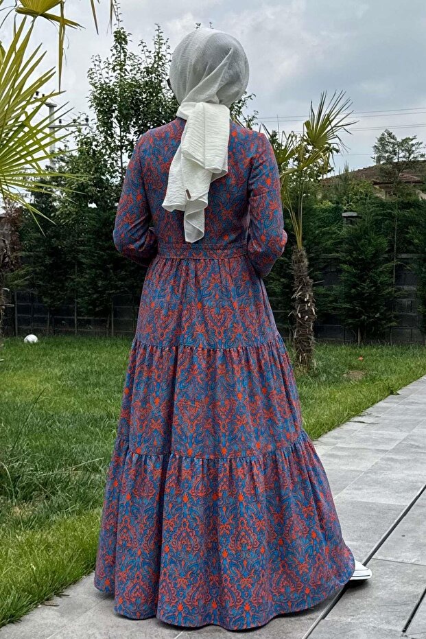 Betül Turuncu Elbise - 9