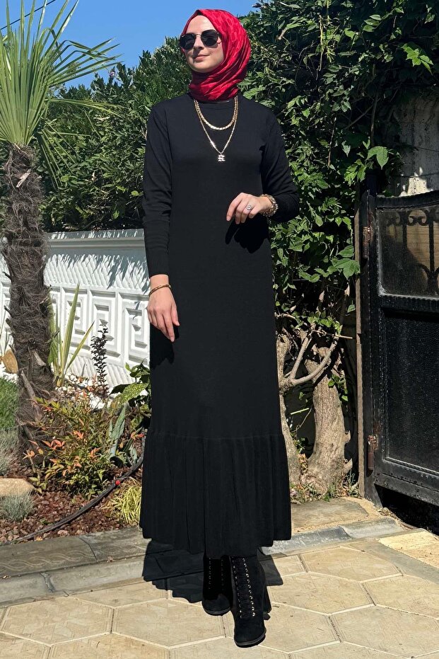 Rüya Siyah Triko Elbise - 6