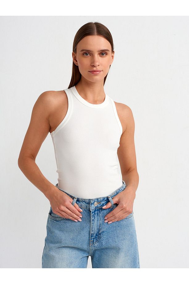 20842 Halter Yaka Fitilli Atlet-ekru - 1