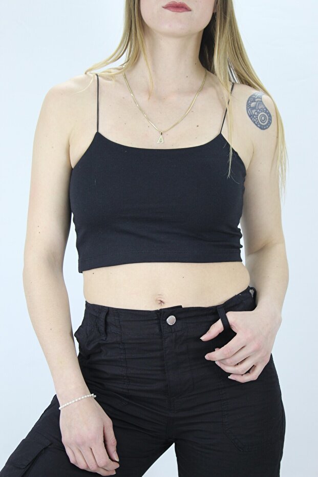 Rope Strap Tank Top - Lks0202Black