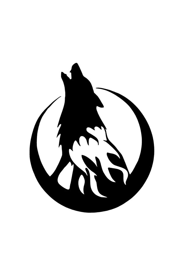 ملصق جديد مخصص من Flaming Howling Wolf Auto أسود مقاس 25 × 30 سم