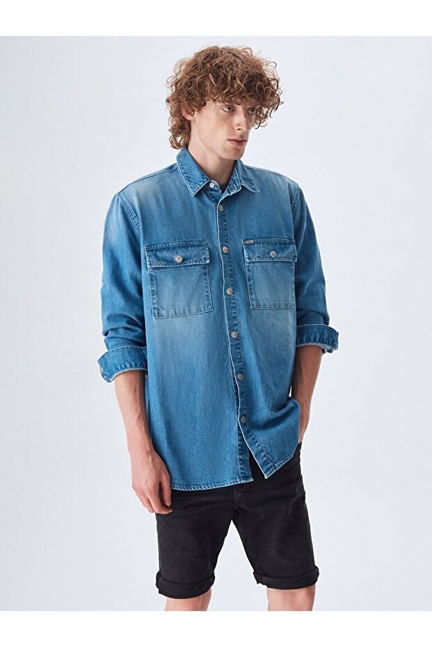 Steven Oversıze Jean Gömlek - 3