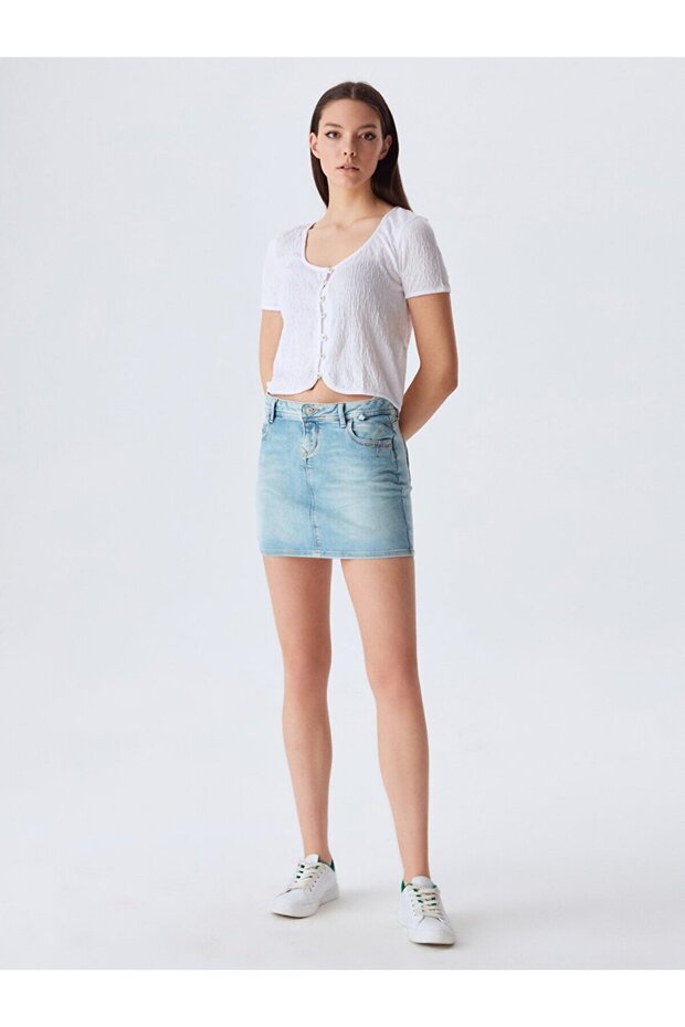 Fustă adrea mini Jean - 2