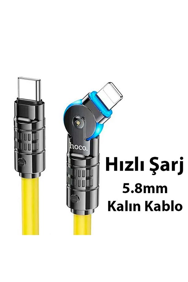 U118 Döner Başlıklı PD to iPhone Lightning Hızlı Şarj ve Veri Kablosu-(1 - CALVS8275-88 - 8